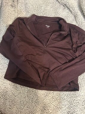 Old Navy Women's Quarter-Zip Pullover - Plum cropped